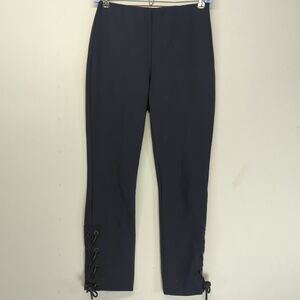 Rag & Bone Women's Size 2 Navy Blue Simone Lace-Up Ankle Pants